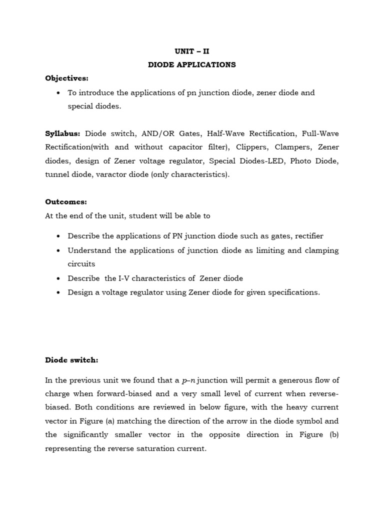 Diode Applications in Circuits | PDF | P–N Junction | Diode