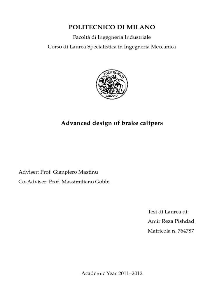 Pishdad Thesis | PDF | Brake | Mechanical Engineering