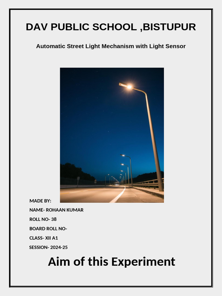 Automatic Street Light Mechanism With Light Sensor | PDF | Electrical ...