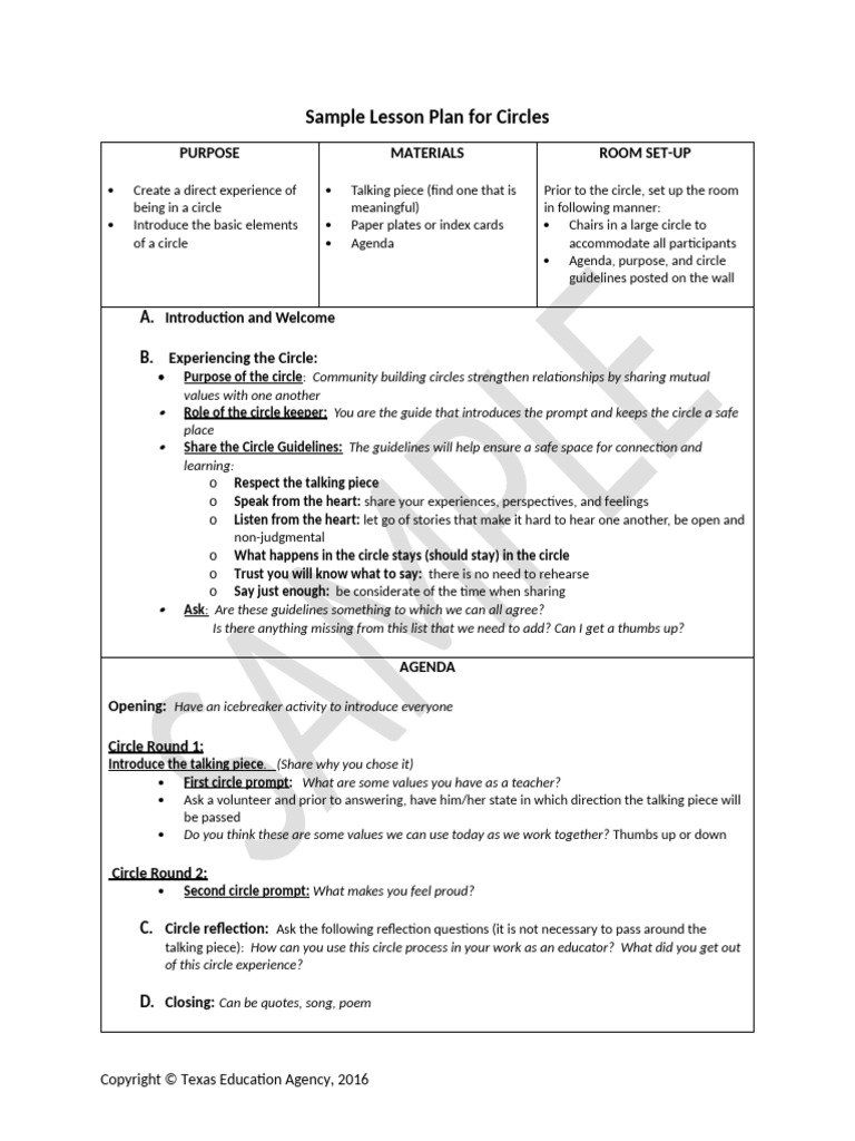Sample Lesson Plan for Circles_0 | PDF | Copyright | Intellectual ...