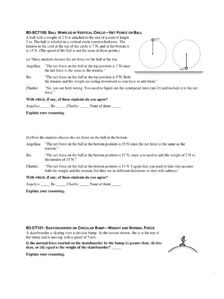 Tipper's Packet 1 - Circular Motion | PDF