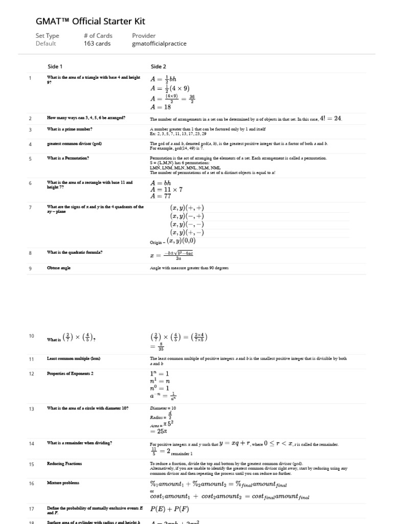 GMAT™ Official Starter Kit | PDF | Square Root | Numbers