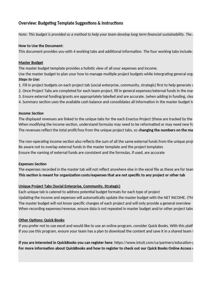 Budgeting Template PDF Revenue Expense