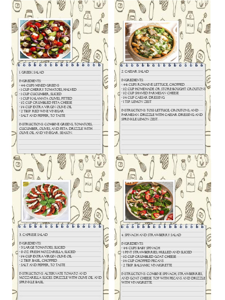 recipe book | PDF | Salad | Vinaigrette