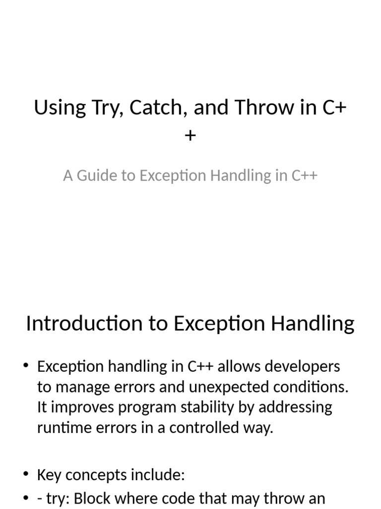 Try Catch Throw C++ | PDF