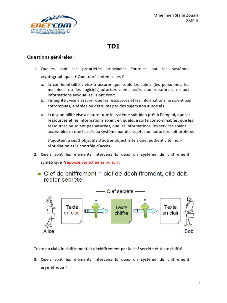 Propriétés et algorithmes de chiffrement | PDF | Cryptage ...