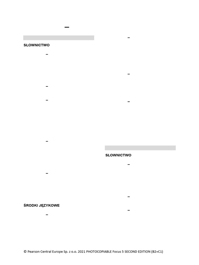 Focus 5 Unit 3 Test Answer Key | PDF