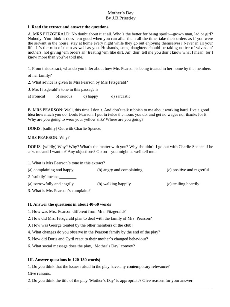 Mother's Day - Writing Tasks | PDF