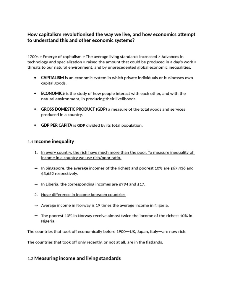 Capitalism's Impact on Living Standards | PDF | Capitalism | Market ...