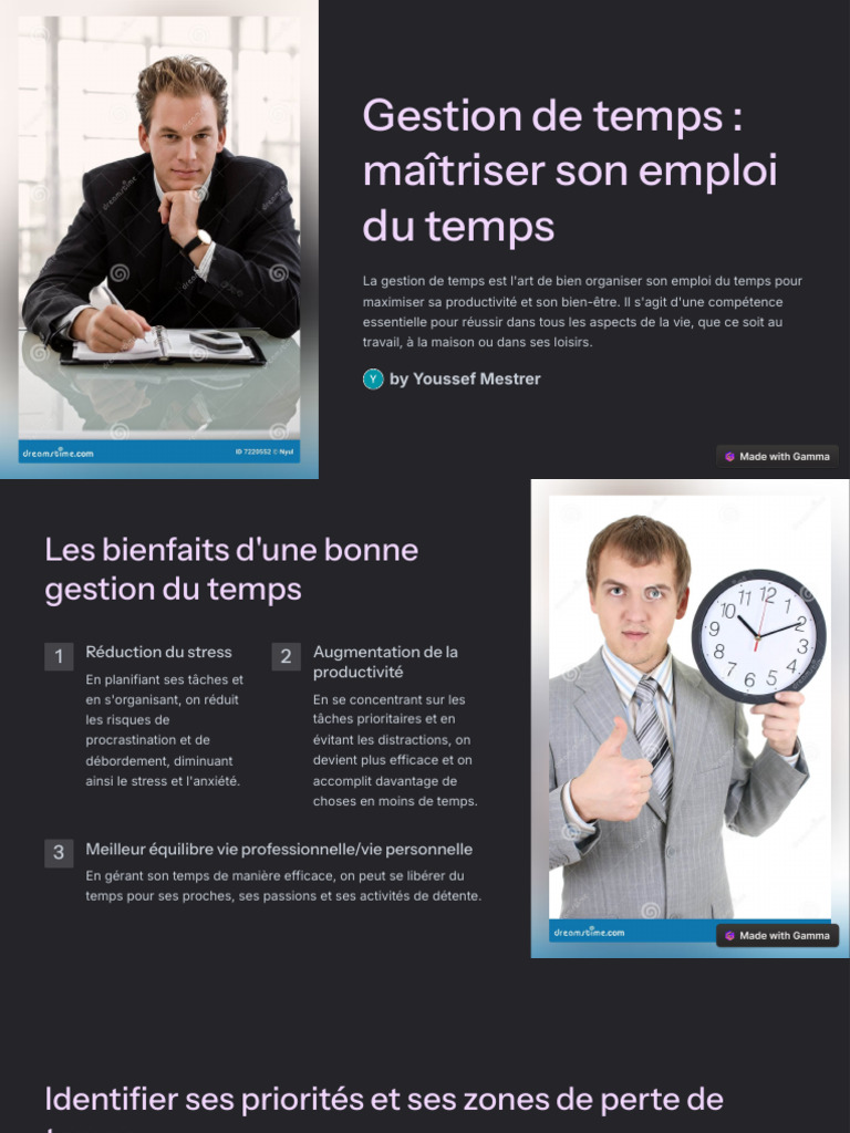 Maîtriser la gestion du temps efficacement | PDF | Planification