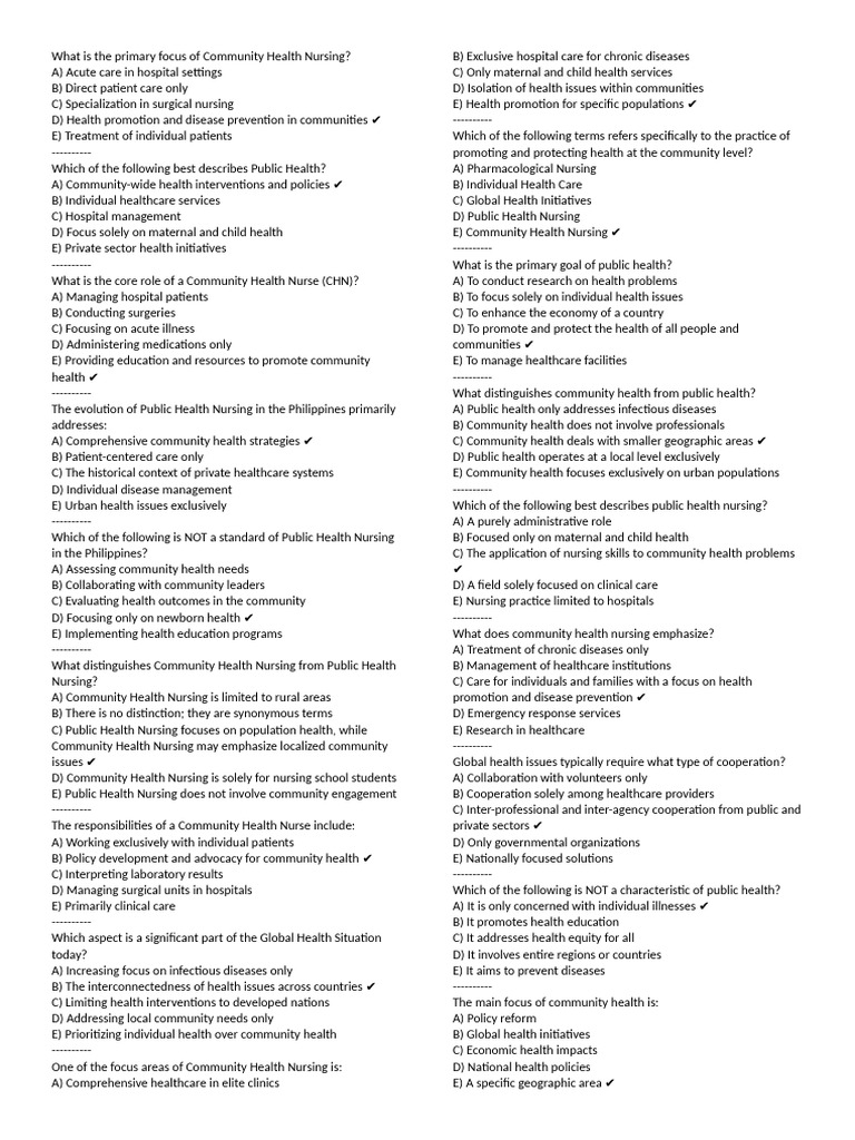 Chapter 1 CHN | PDF | Public Health | Nursing