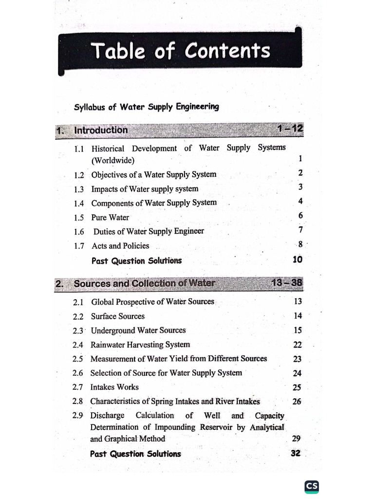 Water Supply Engineering Solution | PDF
