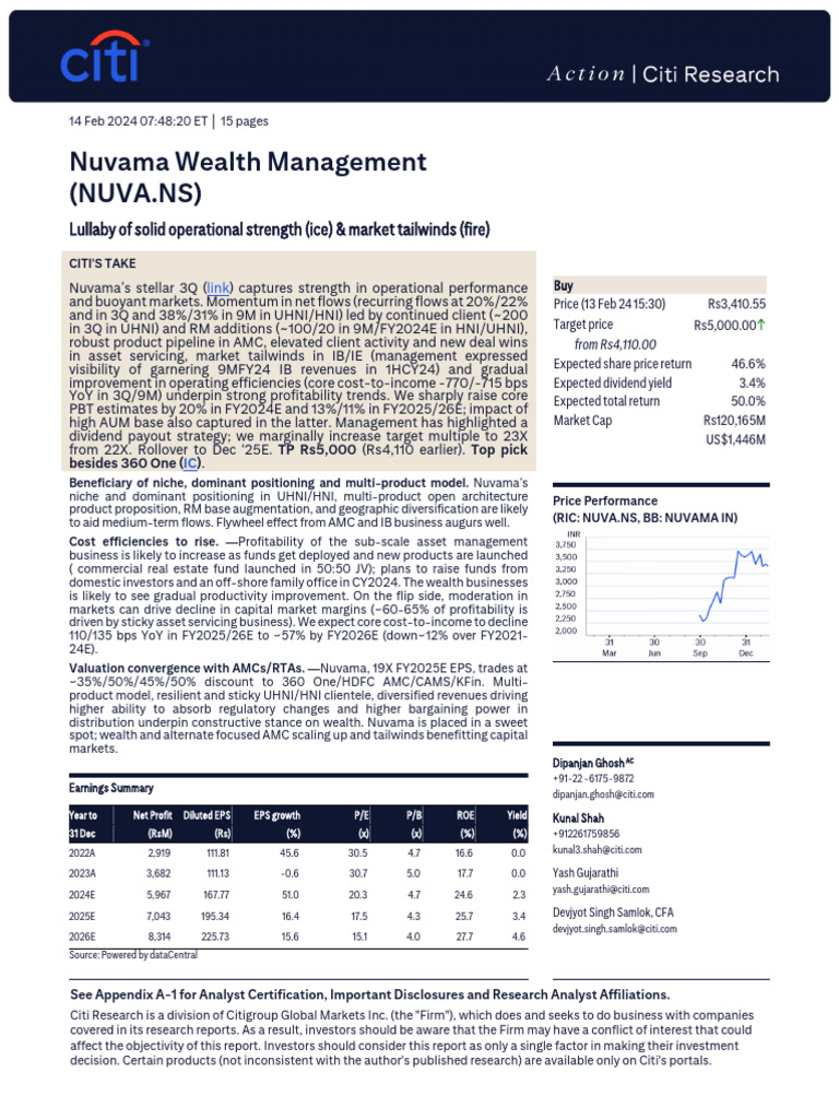 Nuvama Wealth Management Q3 Analysis | PDF | Business | Investing