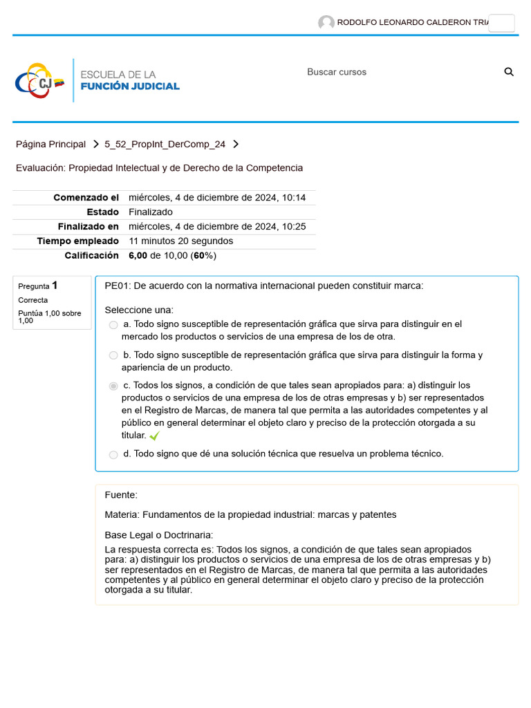 Evaluación - Propiedad Intelectual y de Derecho de La Competencia | PDF ...