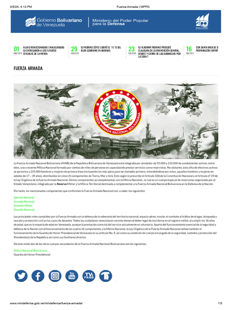 Estructura de la Fuerza Armada Nacional | PDF | Militar | Venezuela