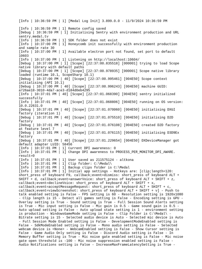 Medal App Initialization Log 3.899 | PDF | Keyboard Shortcut | Computer ...