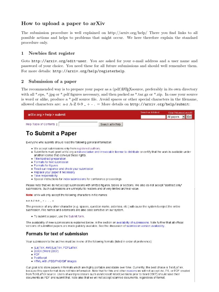 arXiv Submission Guide for Researchers | PDF