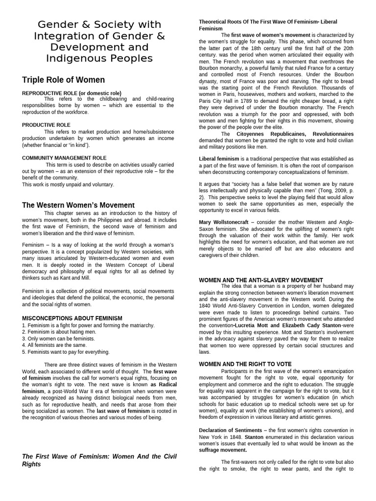 GAS Finals Handouts Part II Updated | PDF | Gender Studies | Feminism