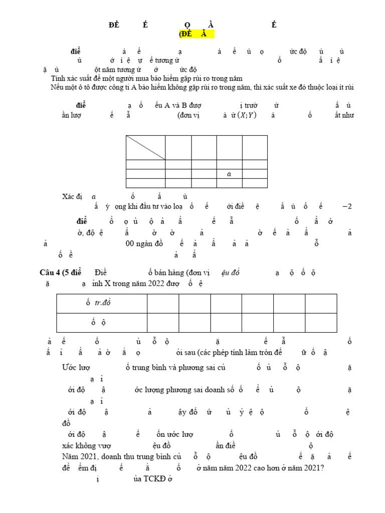 Đề thi mẫu TKT2 | PDF
