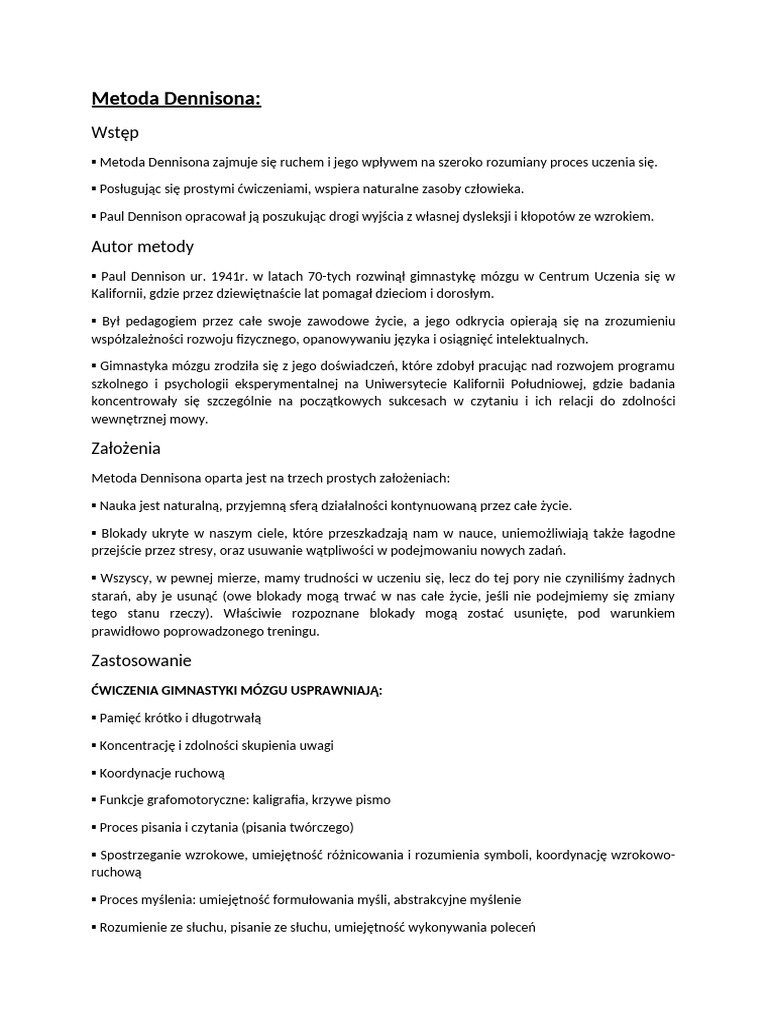 Metoda Dennisona | PDF