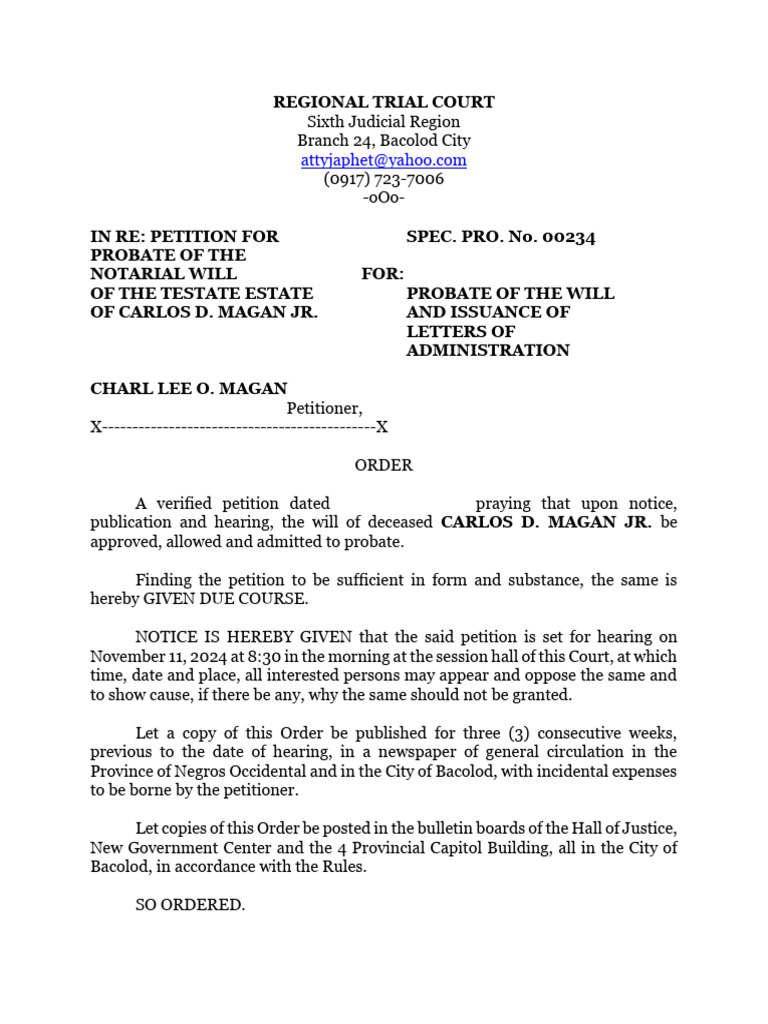 Exhibit B - Order For Hearing | PDF