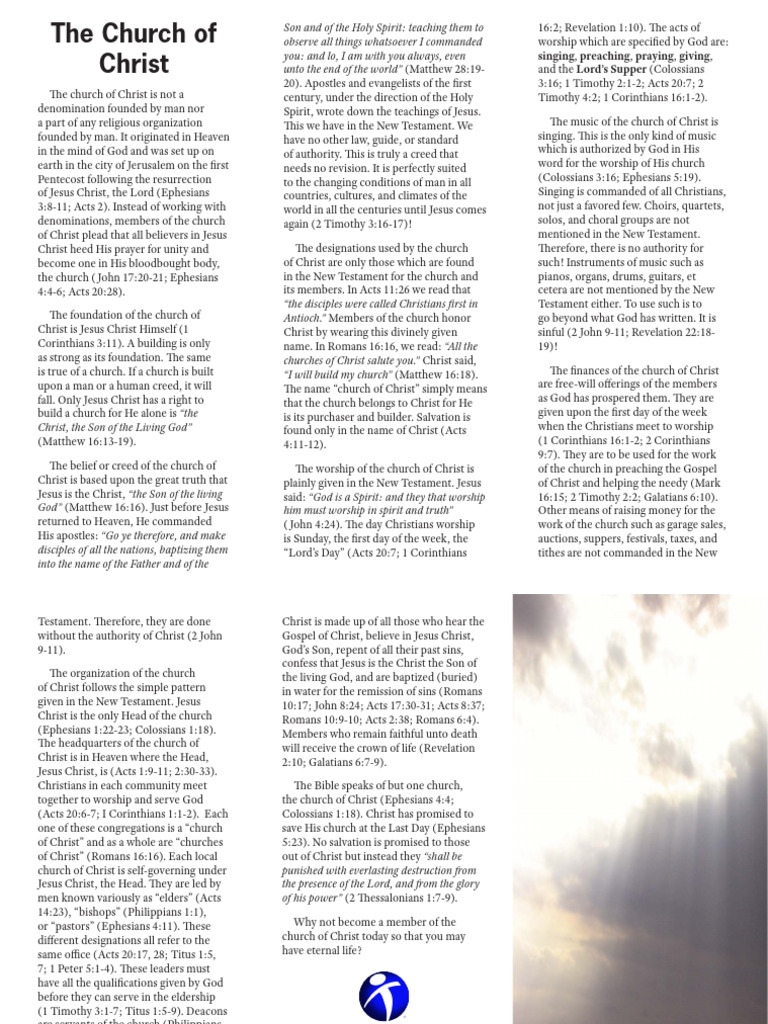 The Church of Christ | PDF | Jesus | Christian Church