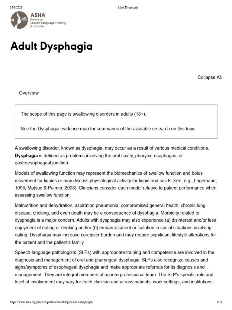 SLPs Guide to Adult Dysphagia | PDF | Medicine | Clinical Medicine