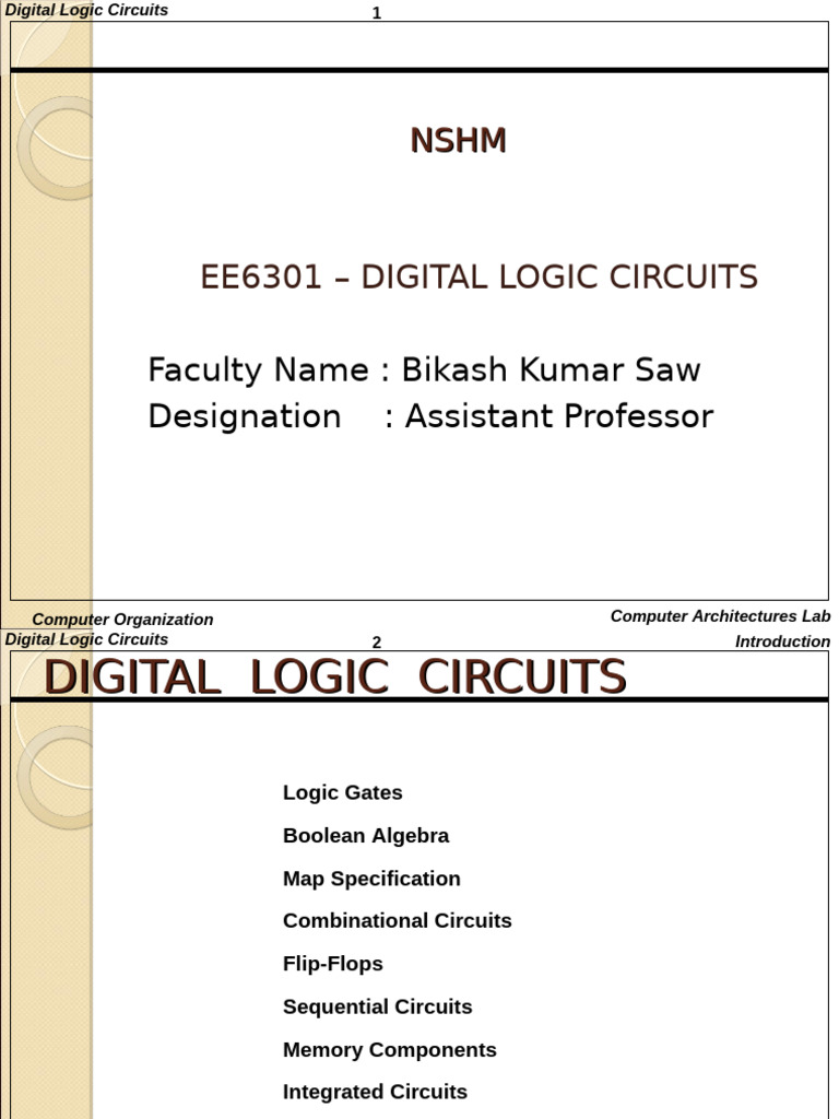 Digital Logic Circuits Overview | PDF | Logic Gate | Boolean Algebra