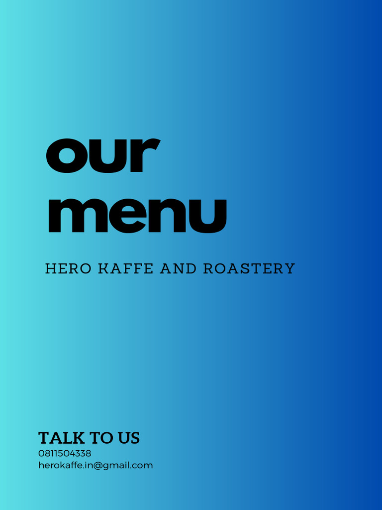 Hero Kaffe Menu Overview | PDF | Drink | Cuisine