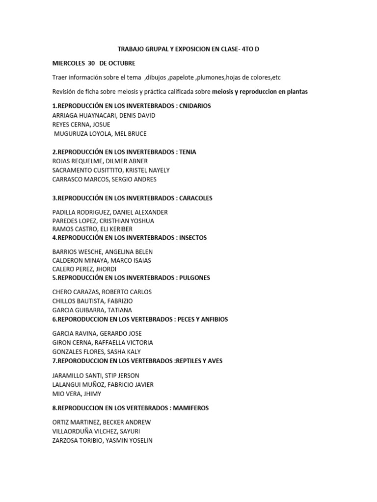 GRUPOS DE TRAB AJO-4to D | PDF