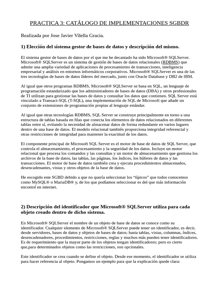 Implementación de Microsoft SQL Server | PDF | Servidor SQL de ...