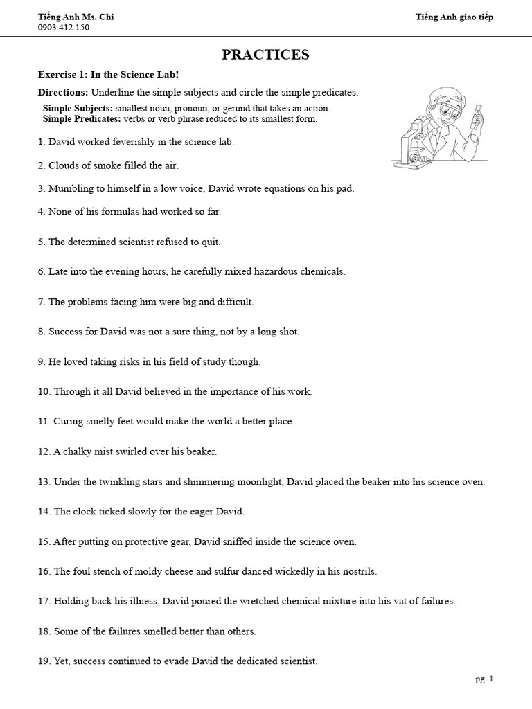 Homework Pdf Subject Grammar Verb