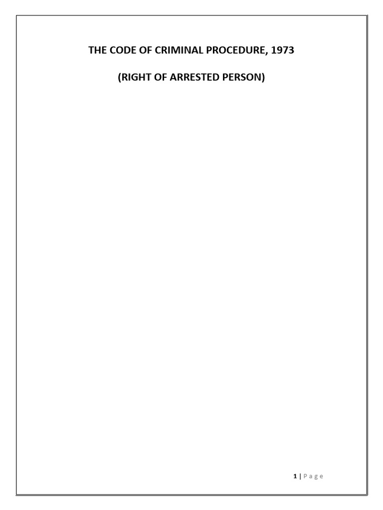 Right of Arrested Person | PDF | Arrest | Bail