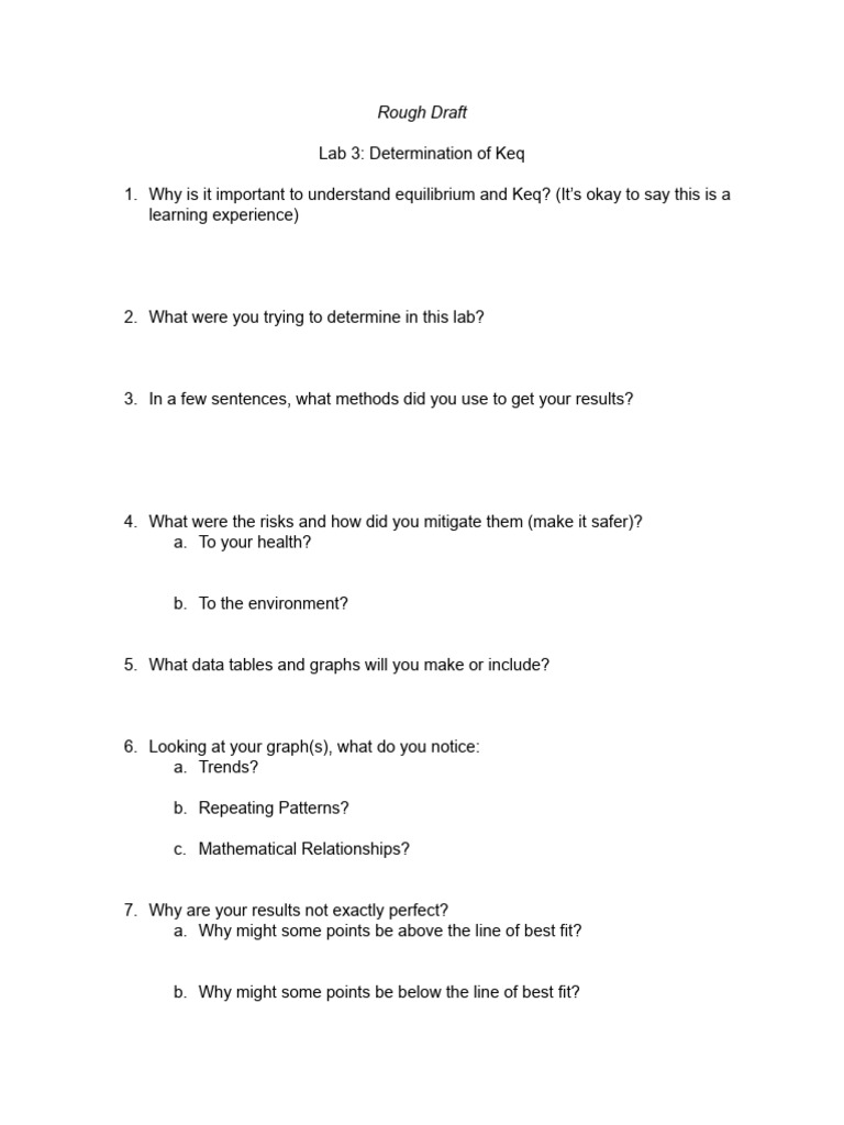 Chemistry Lab: Keq Determination | PDF