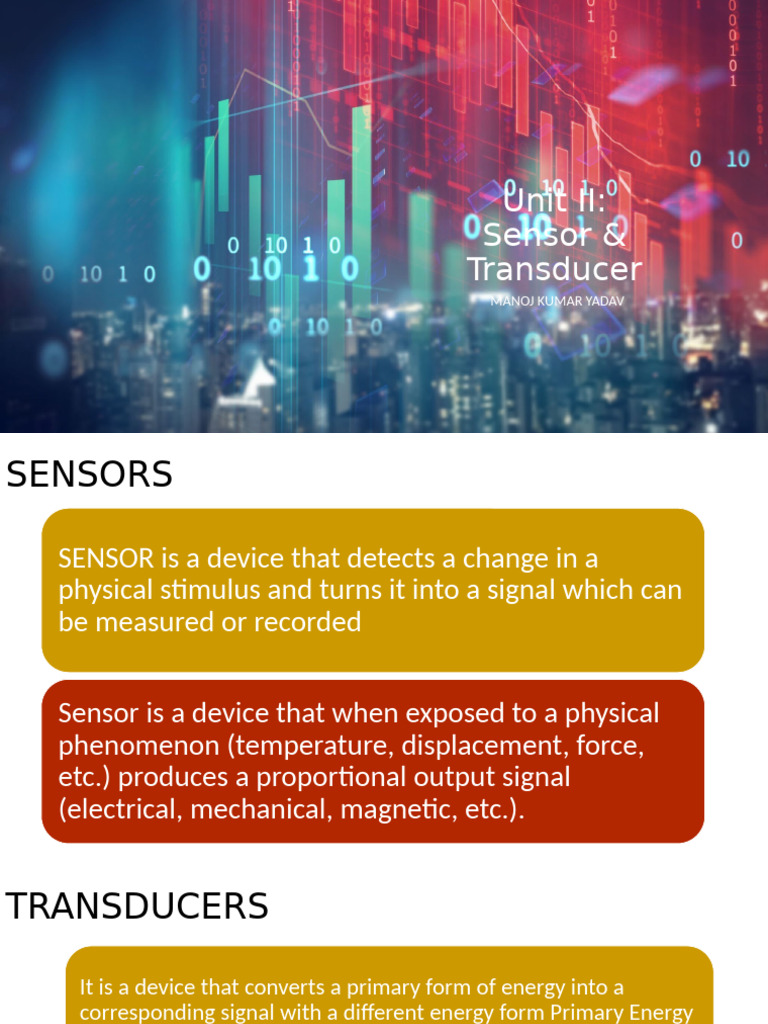 Unit II | PDF | Electric Generator | Sensor