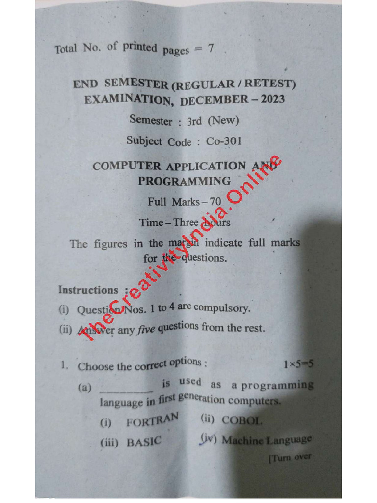 Computer Application & Programming (New) | PDF