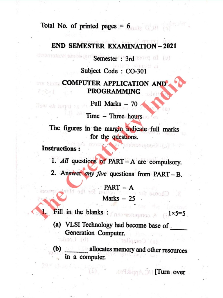 Computer Application & Programming 2021 | PDF