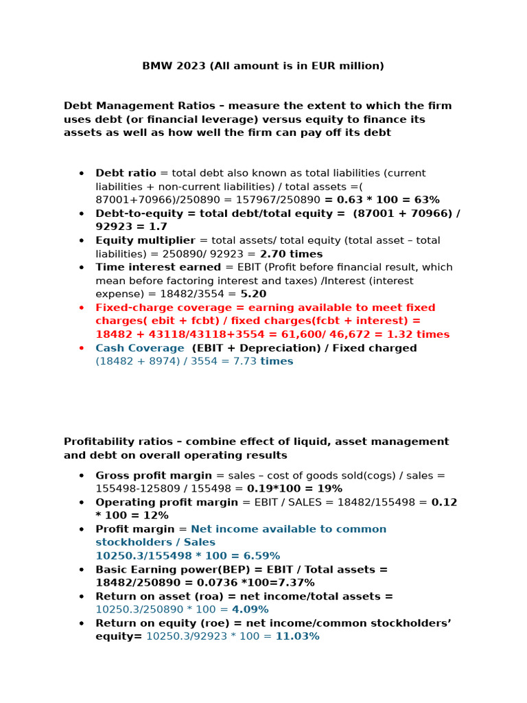 BMW 2022 balance sheets | PDF | Equity (Finance) | Dividend
