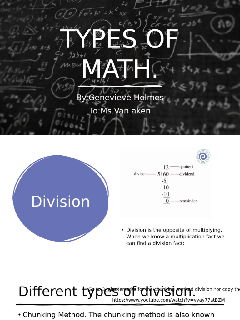 Types of Math: Division, Multiplication, Addition | PDF
