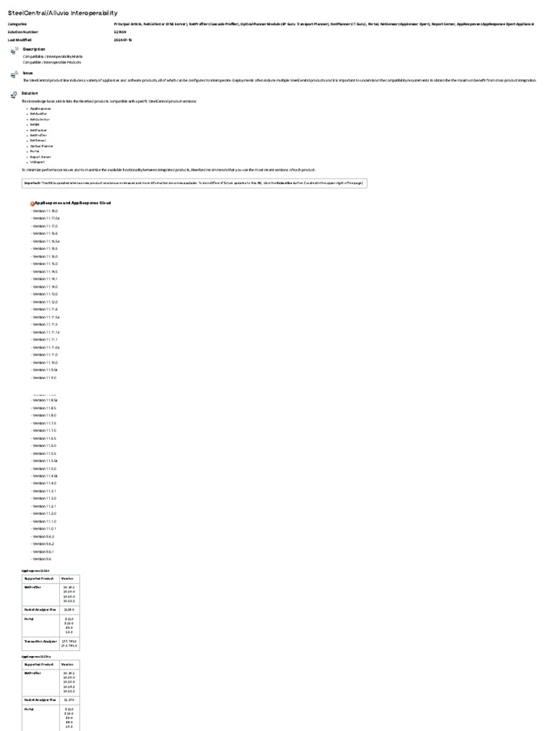 Riverbed Packet Analyzer Compatibility | PDF | System Software ...