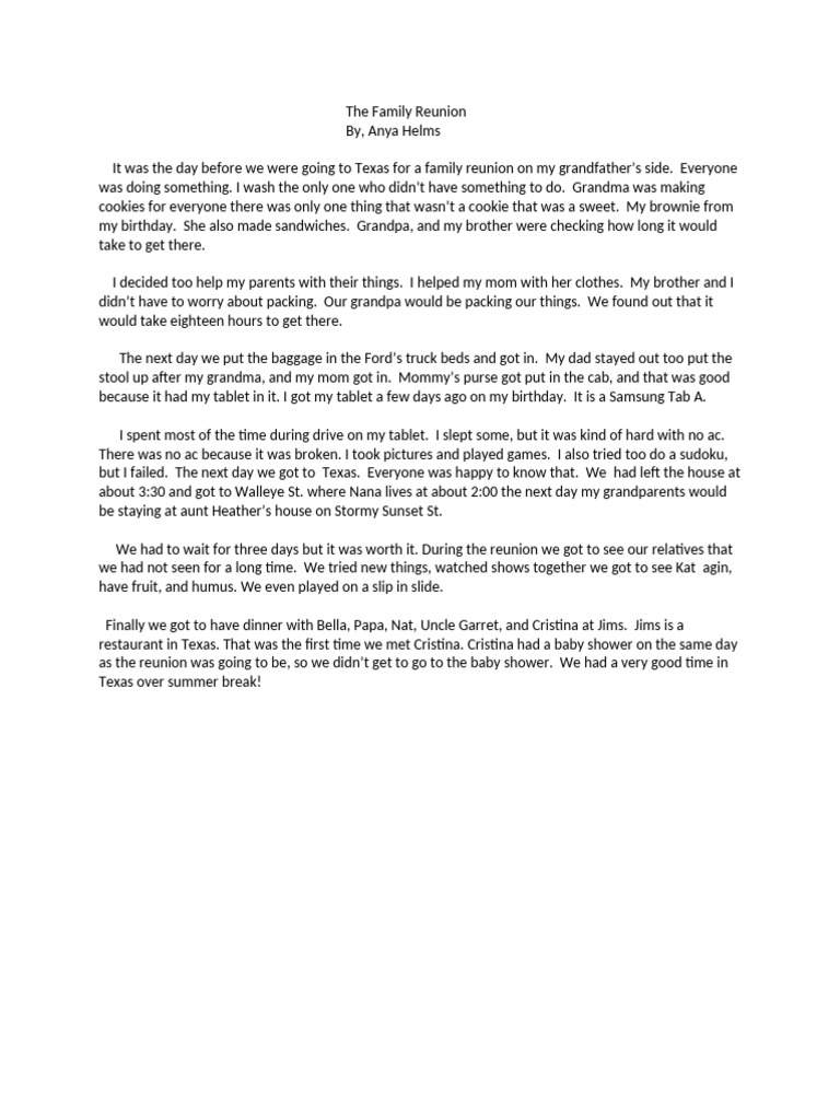 Family Reunion Adventure in Texas | PDF
