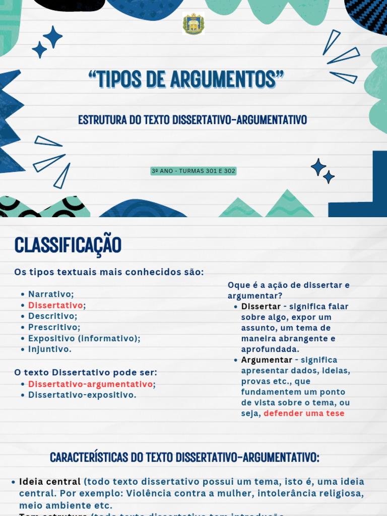 Tipos de Argumentos na Redação | PDF | Argumento