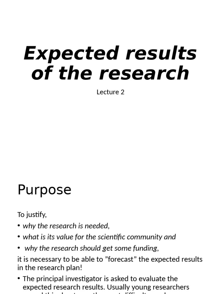 Expected Results Example