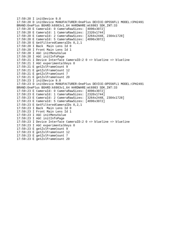 OnePlus OP556FL1 Camera Initialization | PDF