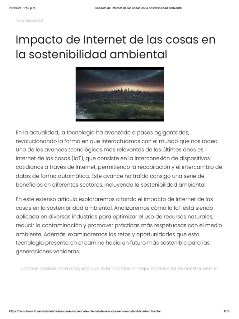 IoT y su impacto en la sostenibilidad ambiental | PDF | Internet de las ...
