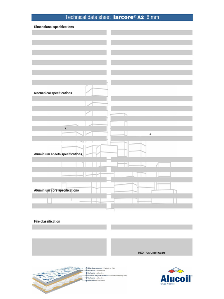 Technical Data Sheet: Larcore A2 6mm | PDF | Metals | Strength Of Materials