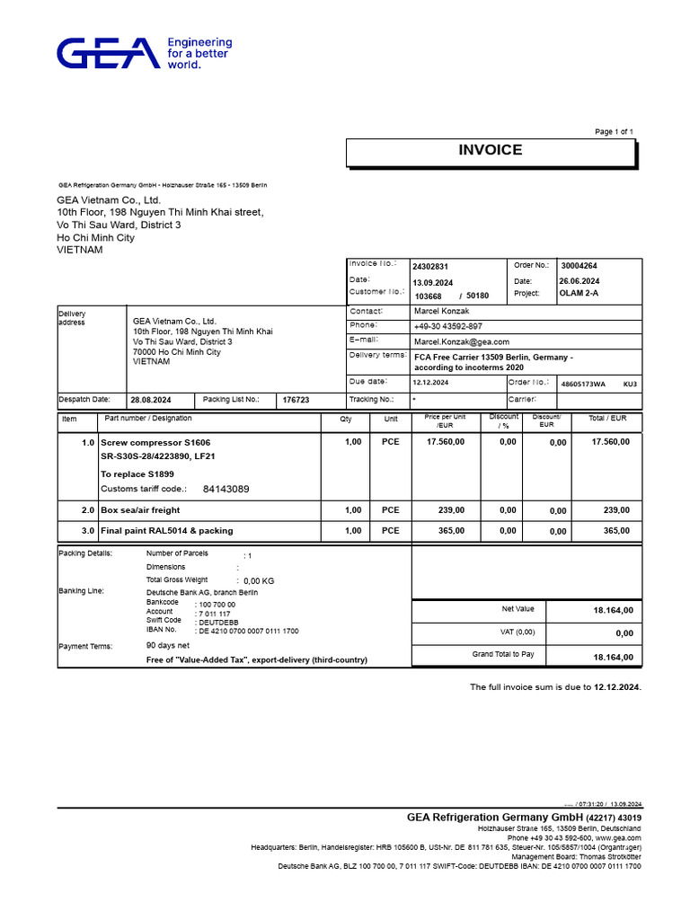 Customs Invoice - 24302831-Po4264 | PDF | Invoice | Trade