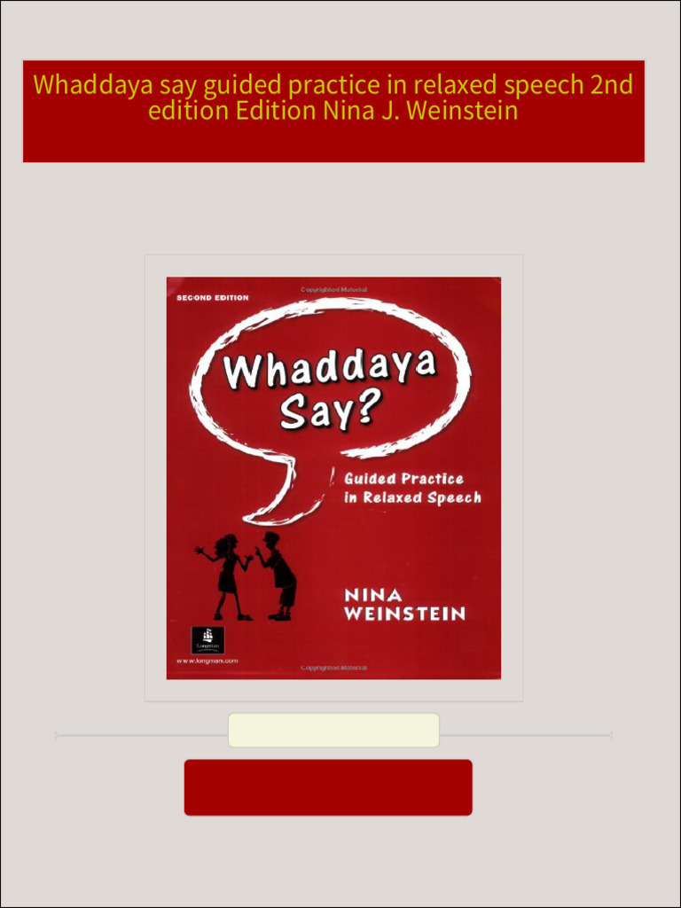 Buy ebook whaddaya say guided practice in relaxed speech 2nd edition