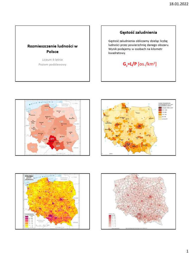 Czynniki Wpływające Na Rozmieszczenie Ludności W Polsce Rozmieszczenie ludności w Polsce | PDF