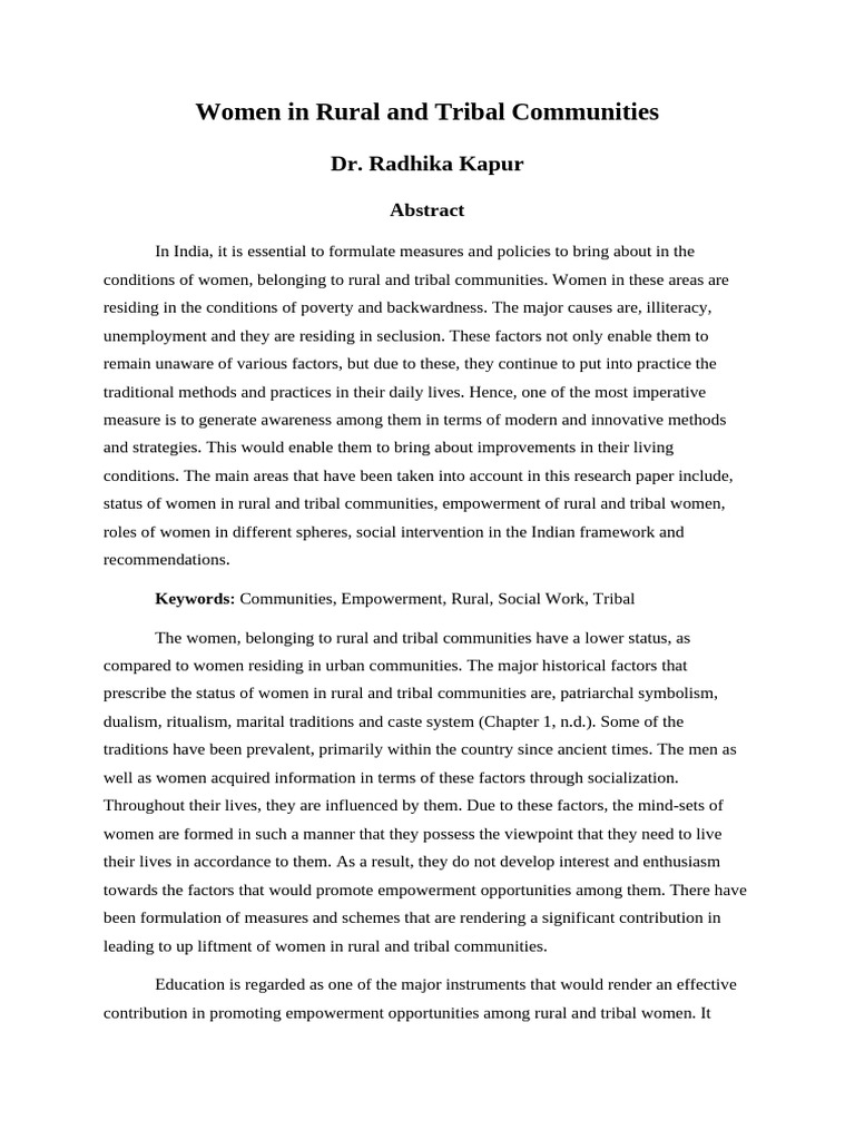 Empowering Women in Rural India | PDF | Social Work | Empowerment